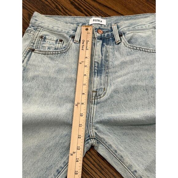 Pistola Womens Blue Light Wash High Rise Distressed Denim Straight Jeans Size 26 - Picture 7 of 8